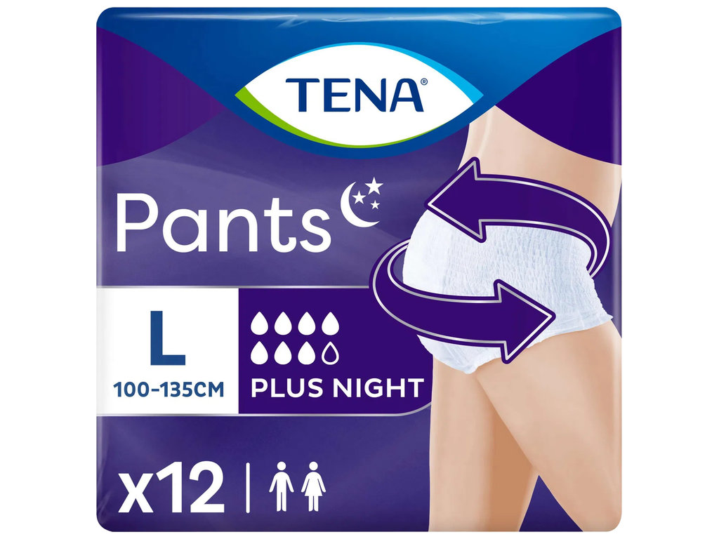 Трусы урологические Tena Pants Plus Night, размер L, 100–135см, 7 капель, 12шт