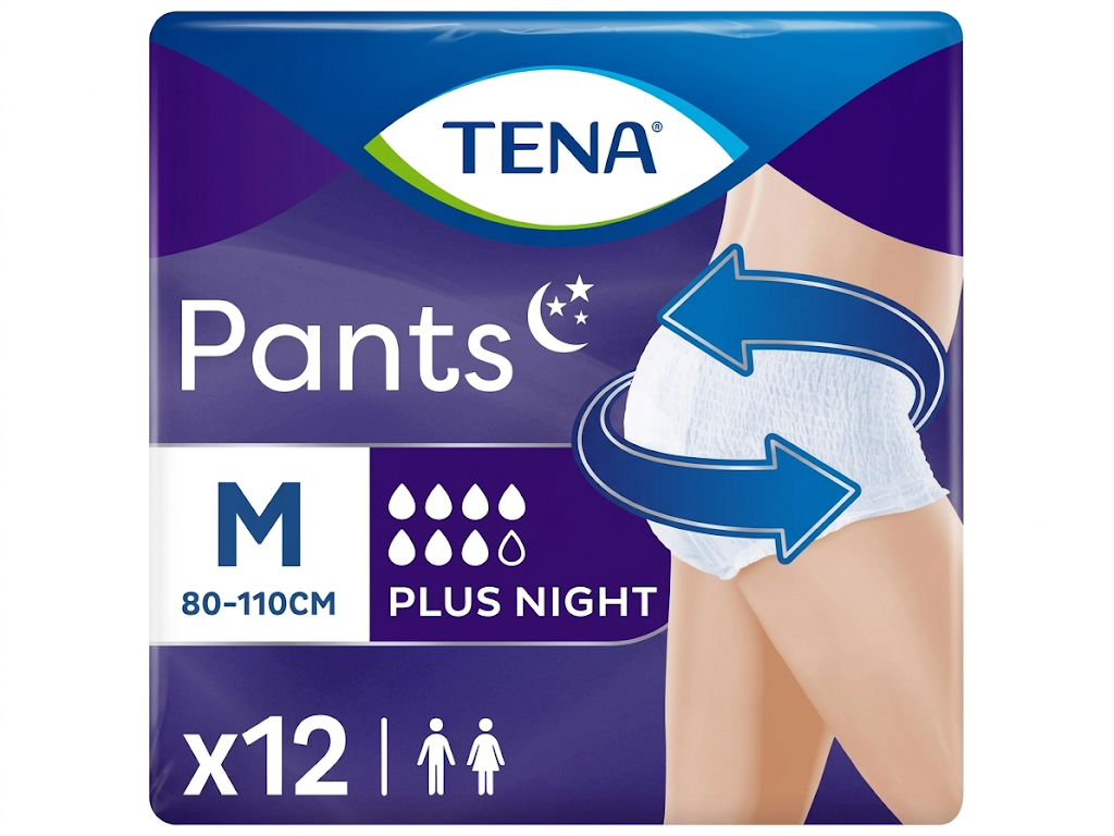 Трусы урологические Tena Pants Plus Night, размер M, 80–110см, 7 капель, 12шт