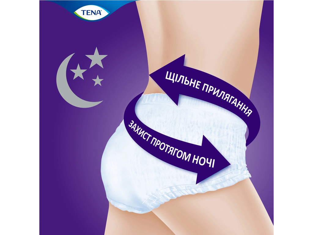 Трусы урологические Tena Pants Plus Night, размер M, 80–110см, 7 капель, 12шт