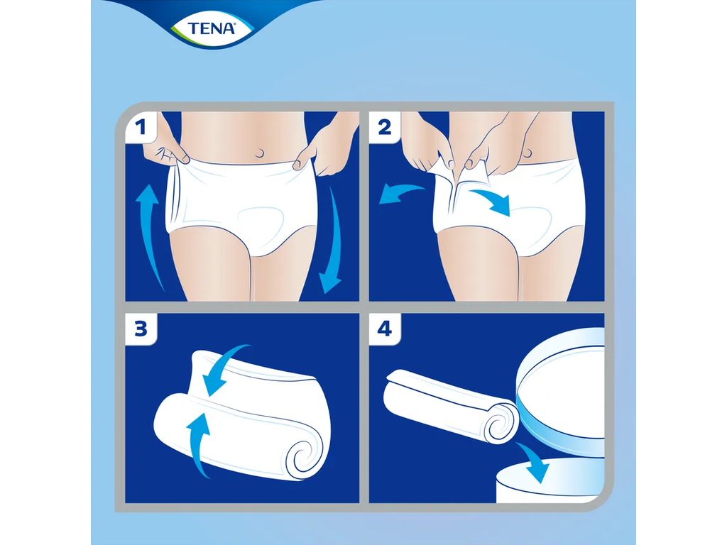 Подгузники‑трусики Tena Pants Plus, размер L, анатомическая форма, 6 капель, 100–135см, 14шт