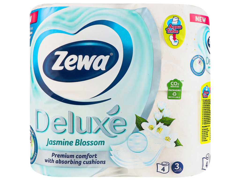 Туалетний папір Zewa Deluxе Жасмін, 3х шаровий (ціна за упаковку 4шт)