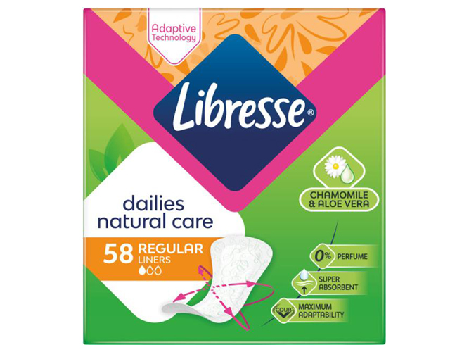 Прокладки щоденні Libresse Dailies Natural Care з екстрактом алое і ромашки, 58 шт
