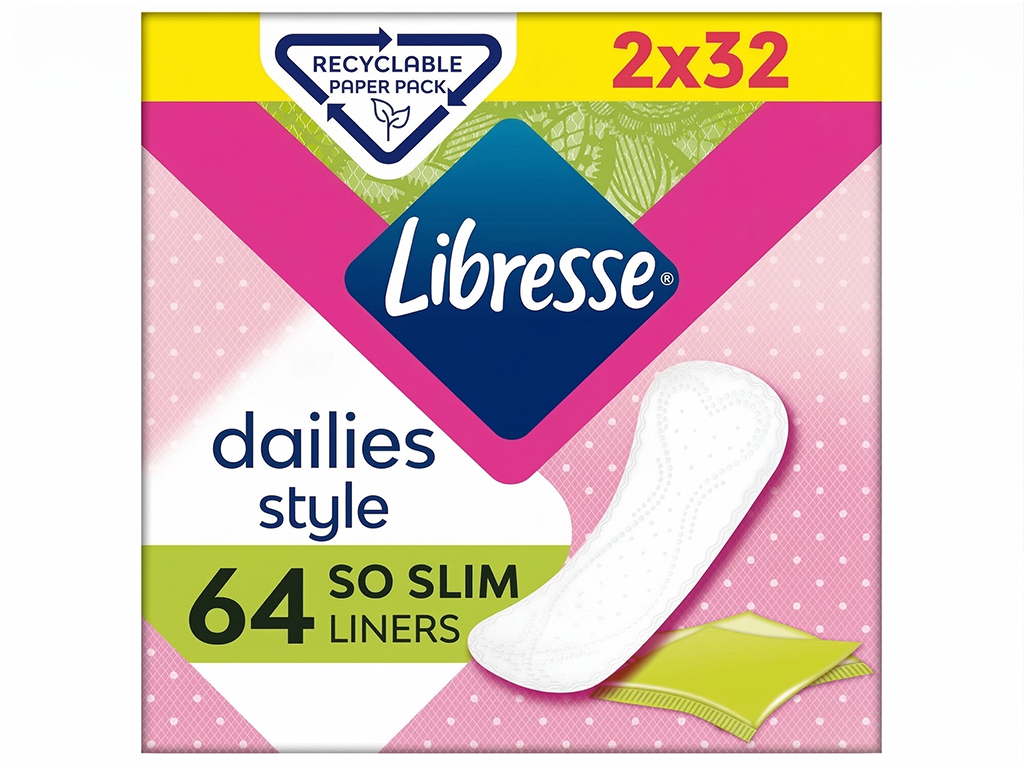 Прокладки щоденні Libresse Dailies Fresh Normal, 1 крапля, целюлоза, 64шт