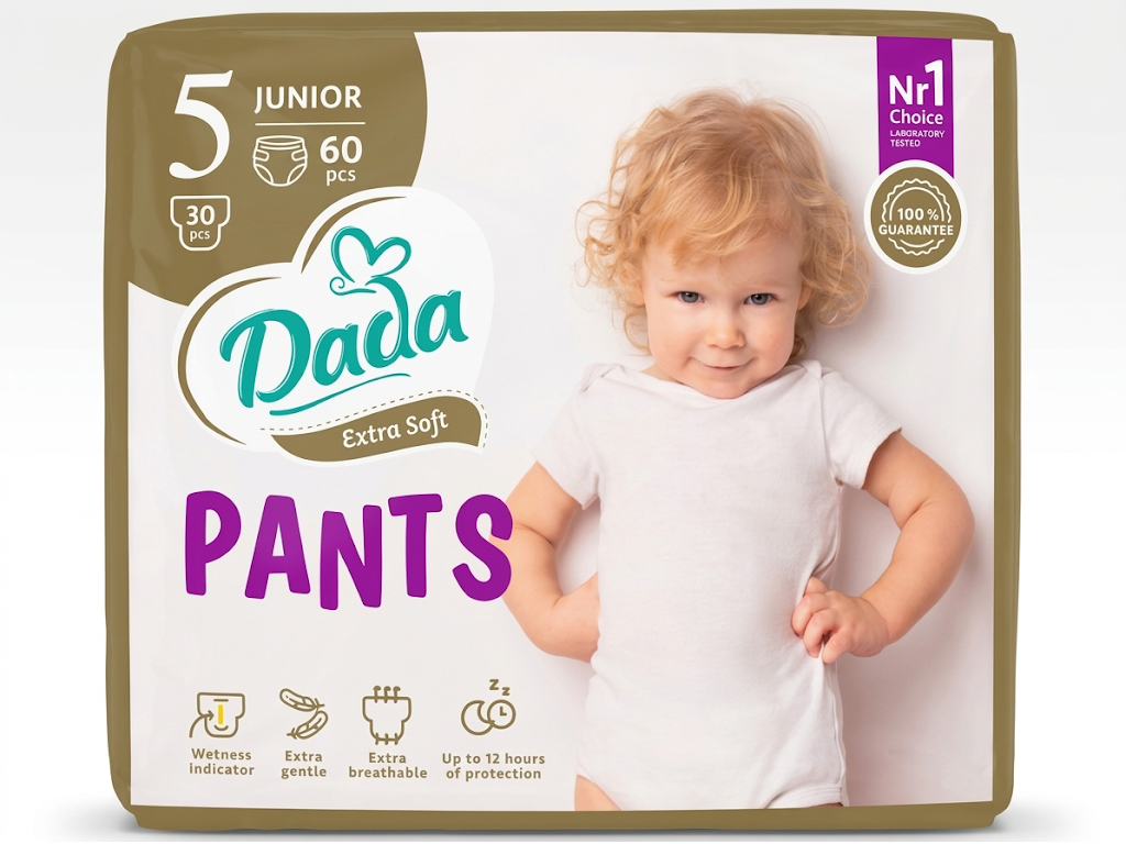 Трусики‑подгузники Dada Extra Soft, одноразовые, размер 5, 12–17 кг, 30шт