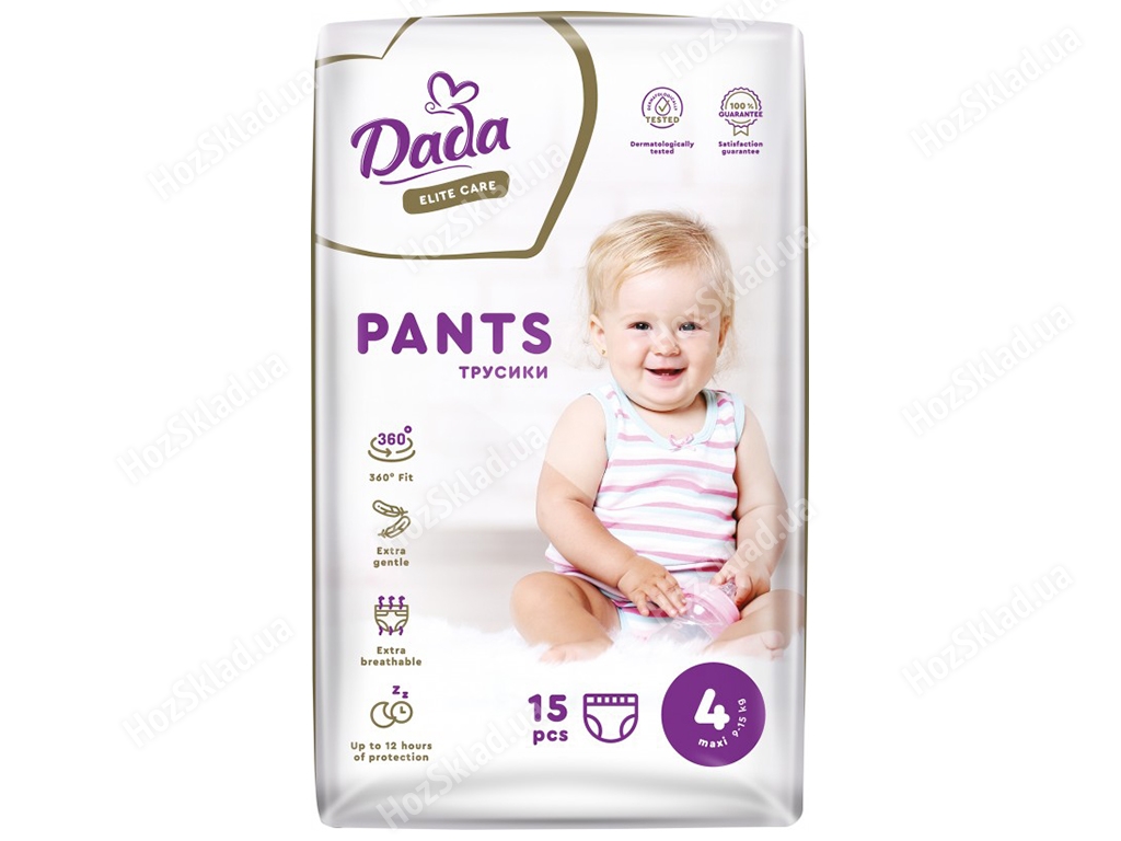 Трусики-підгузки Dada Elite Care 4 (9–15кг) 15шт, Maxi
