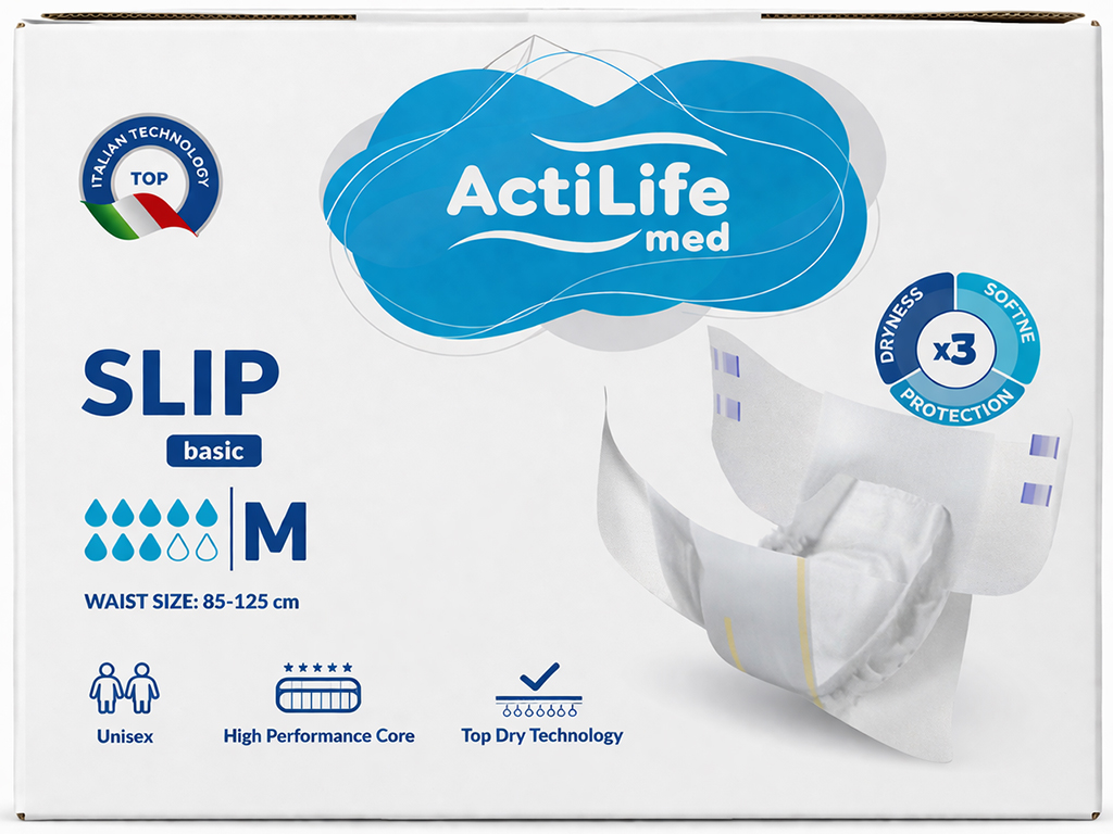 Підгузки для дорослих ActiLife Med Basic M, одноразові, поліестер, целюлоза, 85-125см, 30шт