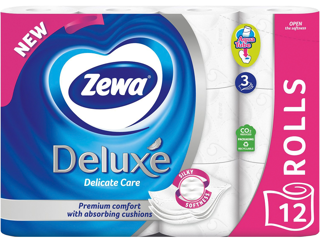 Туалетная бумага Zewa Deluxе Summer, 3х слойная, белая (цена за упаковку 12шт)