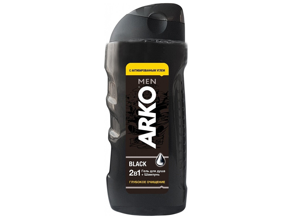 Гель для душа и шампунь Arko Men 2в1 Black, 260мл