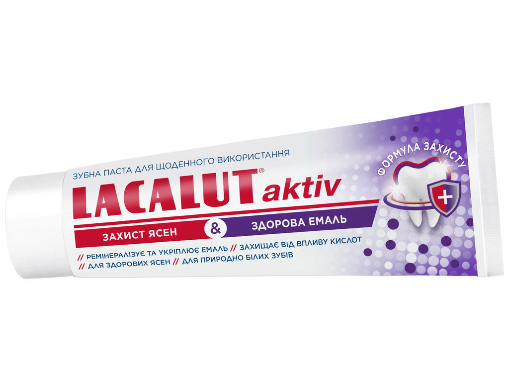 Паста зубная Lacalut Aktiv Защита дёсен, реминерализация и защита от кислот, 75мл