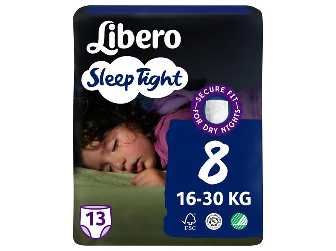 Подгузники-трусики Libero Sleep Tight 8, 16-30кг, 13шт