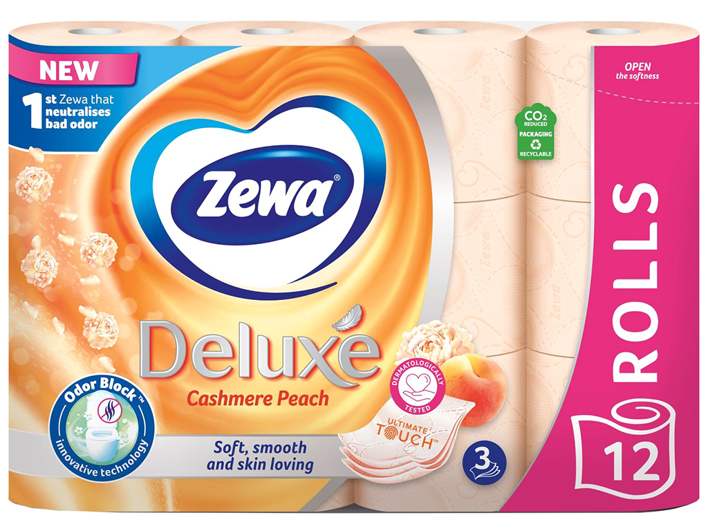 Туалетний папір Zewa Deluxе Персик, 3х шаровий (ціна за упаковку 12шт)
