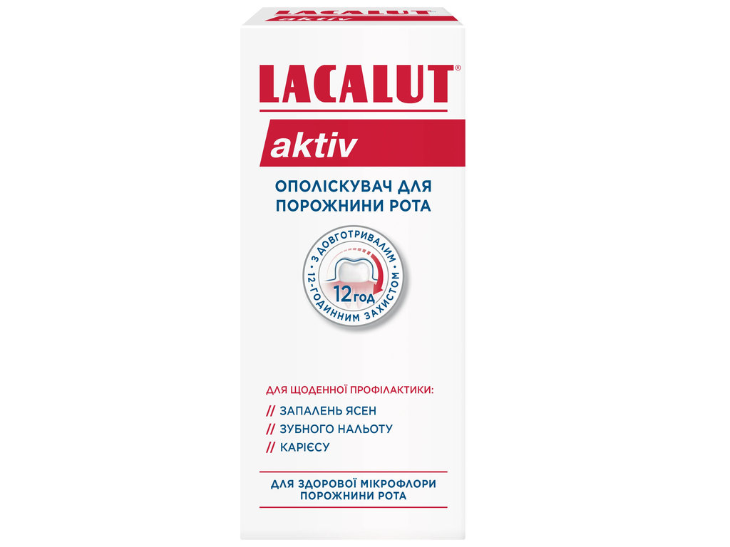 Ополаскиватель для полости рта Lacalut Aktiv, антисептическое действие и уход за дёснами, 300мл