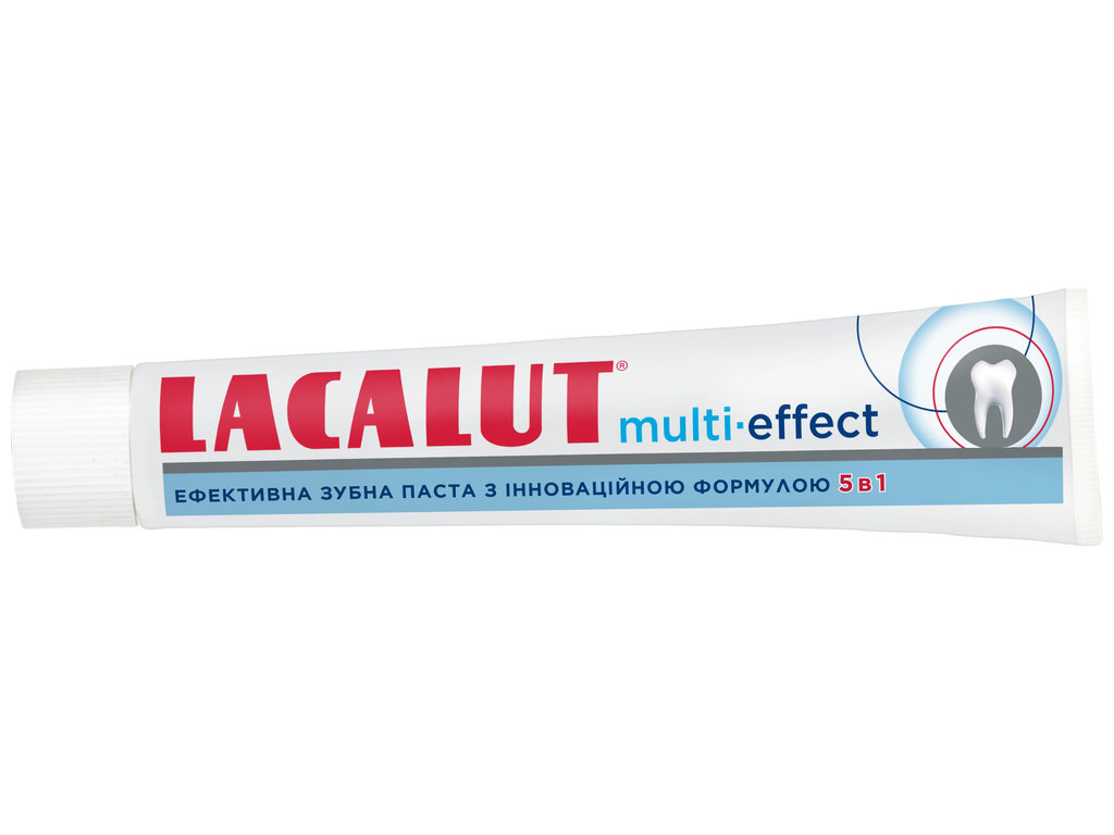 Паста зубна Lacalut Multi-effect, очищення та видалення нальоту, ремінералізація, догляд, 75мл