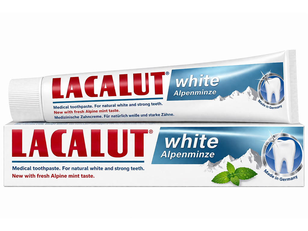 Паста зубная Lacalut White Альпийская мята, отбеливание и удаление налёта, защита от кариеса, 75мл