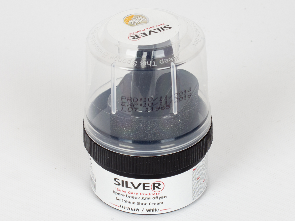 Крем-беск для обуви Silver (белый цвет) 50мл в банке