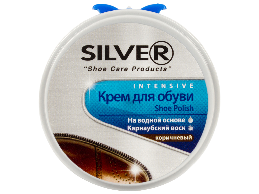 Крем для обуви "Silver Pro" коричневый, железная банка 50мл