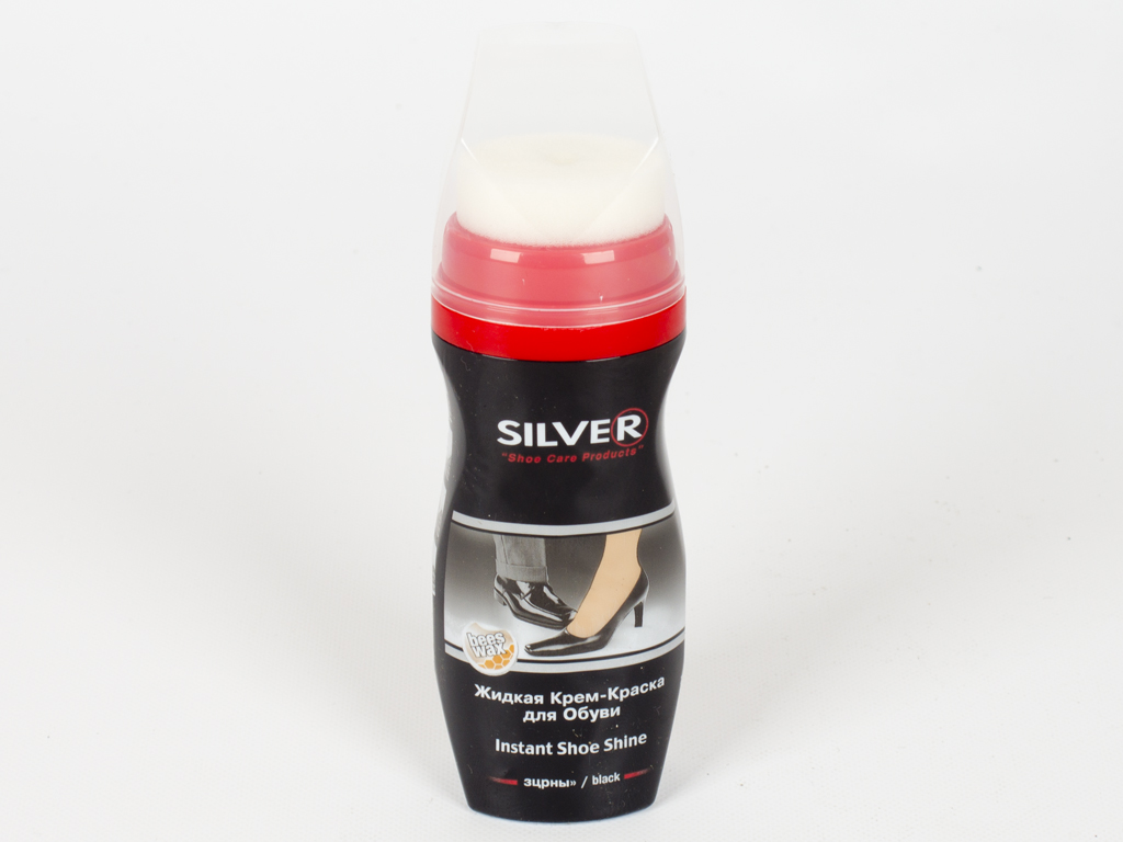 Крем-краска жидкая для обуви Silver Pro (черный цвет) 75мл