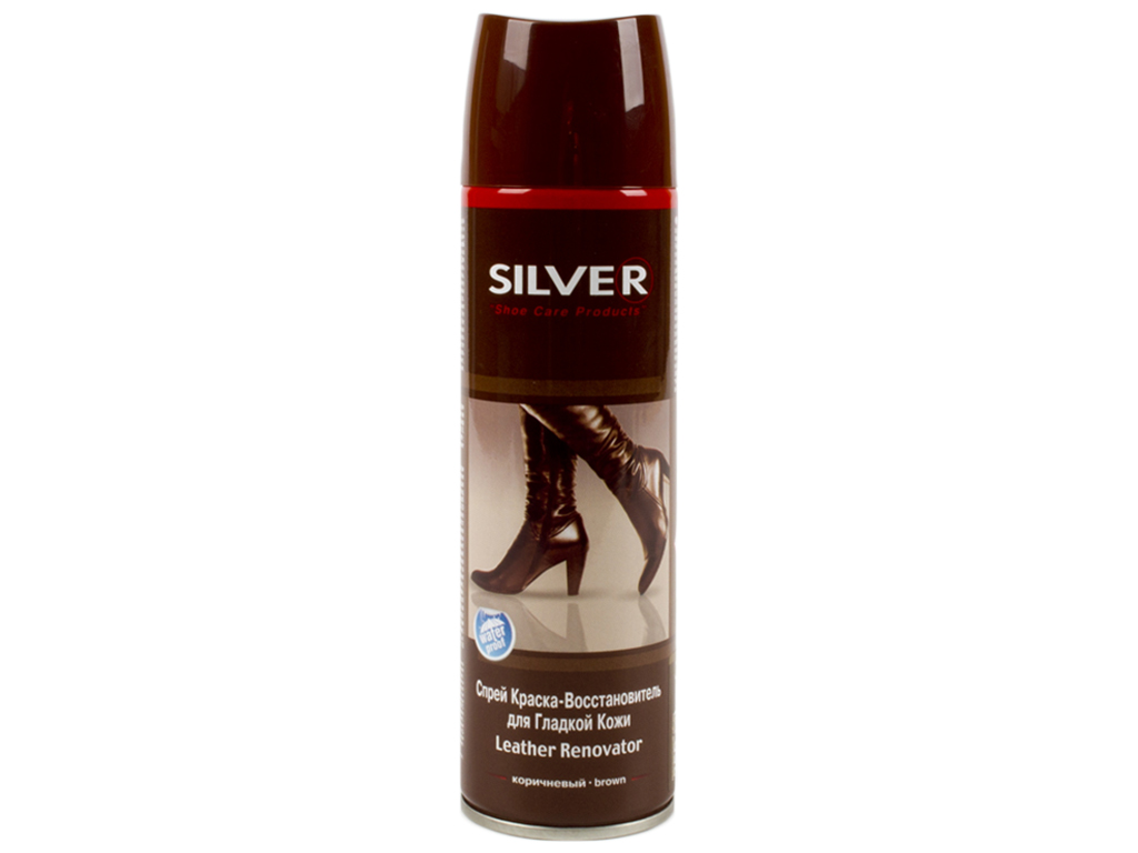 Спрей-фарба відновлююча Silver Pr для гладкої шкіри (Коричневий колір) 250мл
