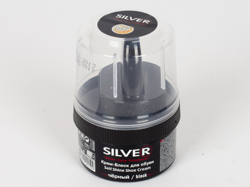 Крем-беск для обуви с аппликатором Silver (черный цвет) 50мл в банке