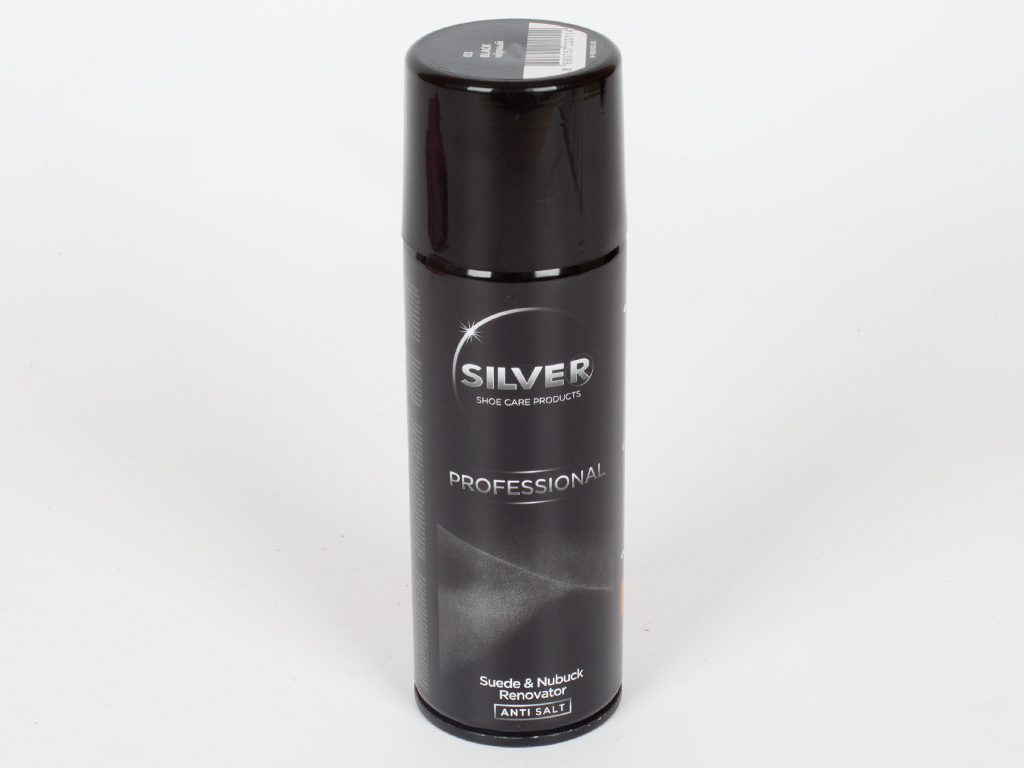 Спрей-краска восстанавливающая Silver PRO для нубука и замши (черный цвет) 200мл