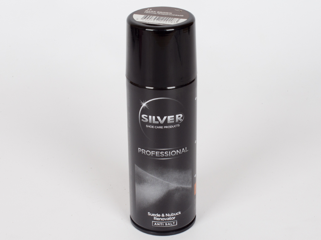Спрей-краска восстанавливающая Silver PRO для нубука и замши (темно-коричневый цвет) 200мл