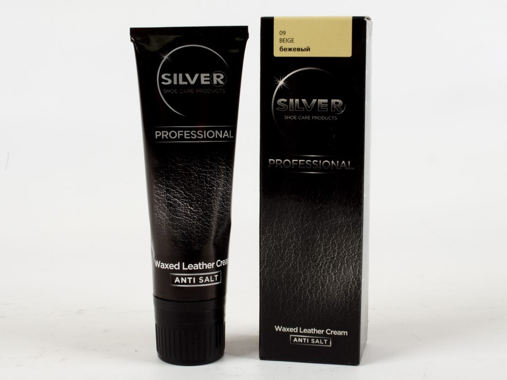 Крем-краска для обуви в тюбике Silver PRO (Бежевый цвет) 75мл