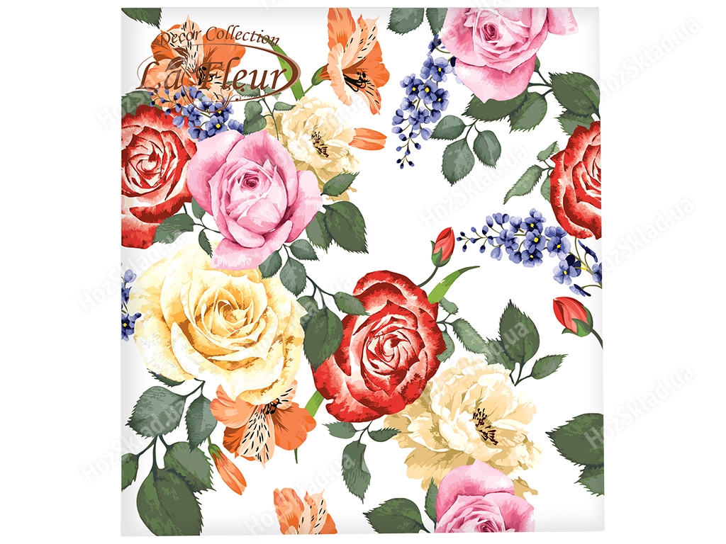 Салфетка La Fleur Странные розы 33х33см 2 слоя 16шт