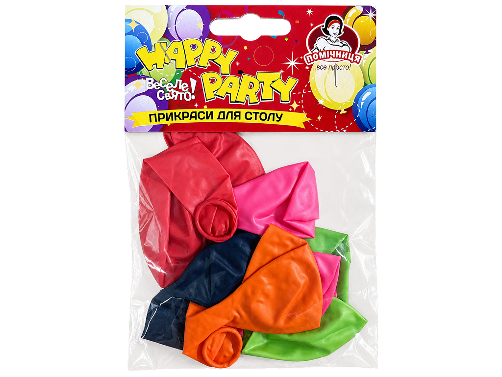 Шарики воздушные Помічниця Happy Party металлизированные разноцветные, 10 шт Шарики воздушные Помічниця Happy Party металлизированные разноцветные, 10 шт