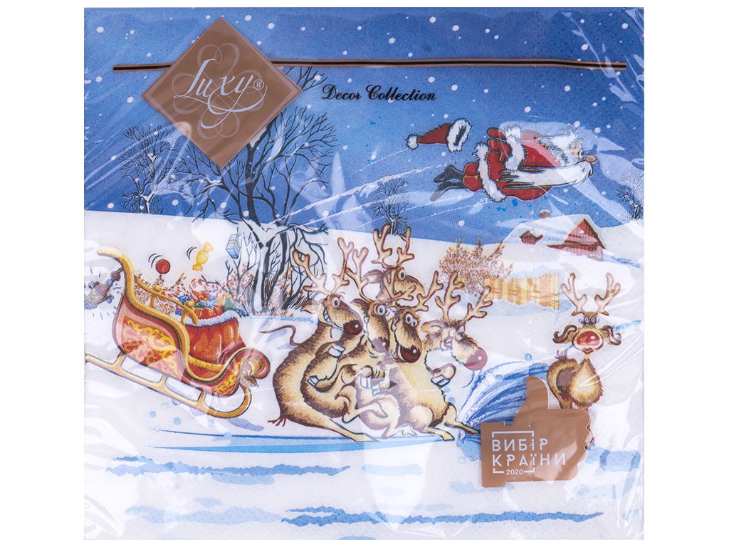 Серветка Luxy Встигнути все, 33х33см, 3 шари, 18шт