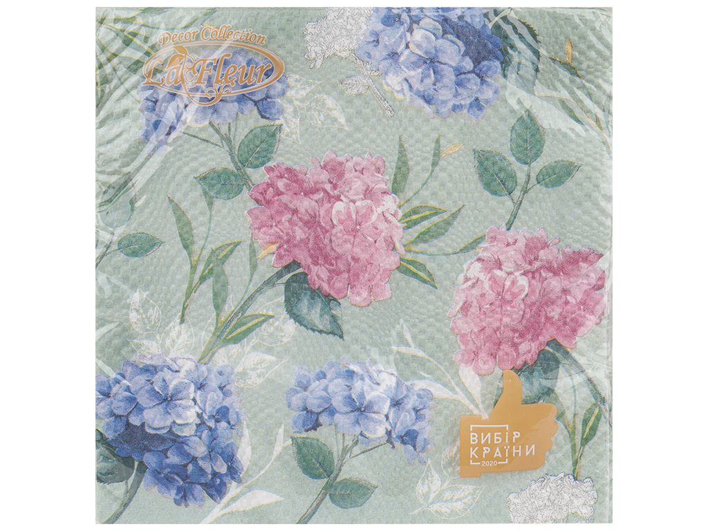 Салфетки Гортензия La Fleur, 33х33см, 2слоя, 16шт