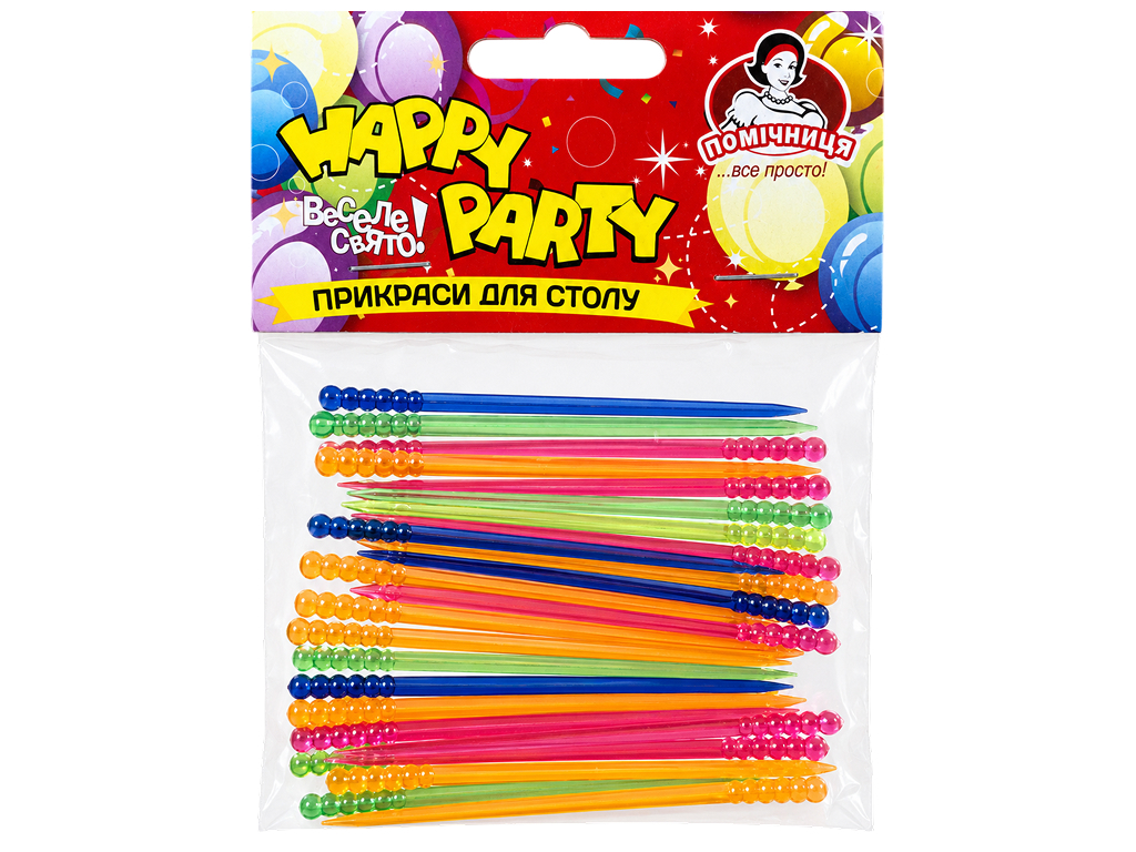 Шпажки для канапе Помічниця Happy Party Пика, 25 шт Шпажки для канапе Помічниця Happy Party Пика, 25 шт