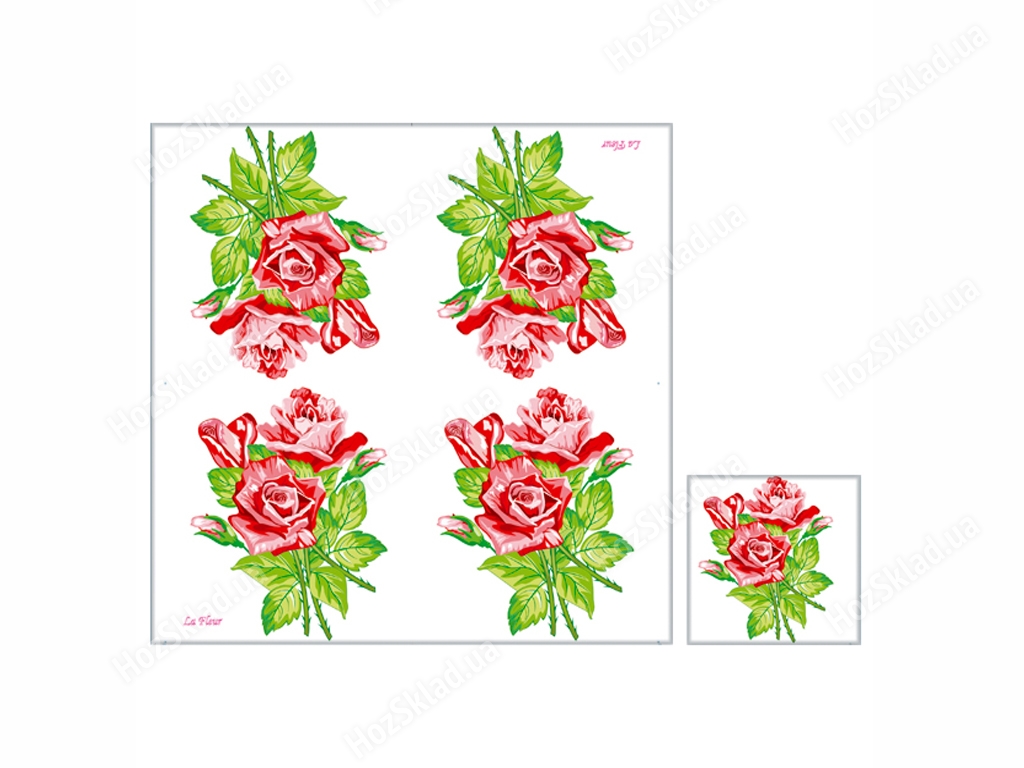 Салфетка La Fleur Розы для любимой 33х33см 2 слоя 20шт