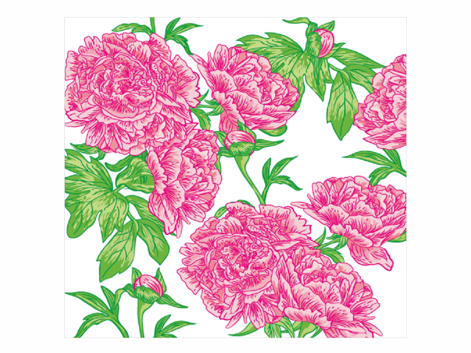 Салфетка La Fleur "Пионы" 33х33см 2 слоя 20шт
