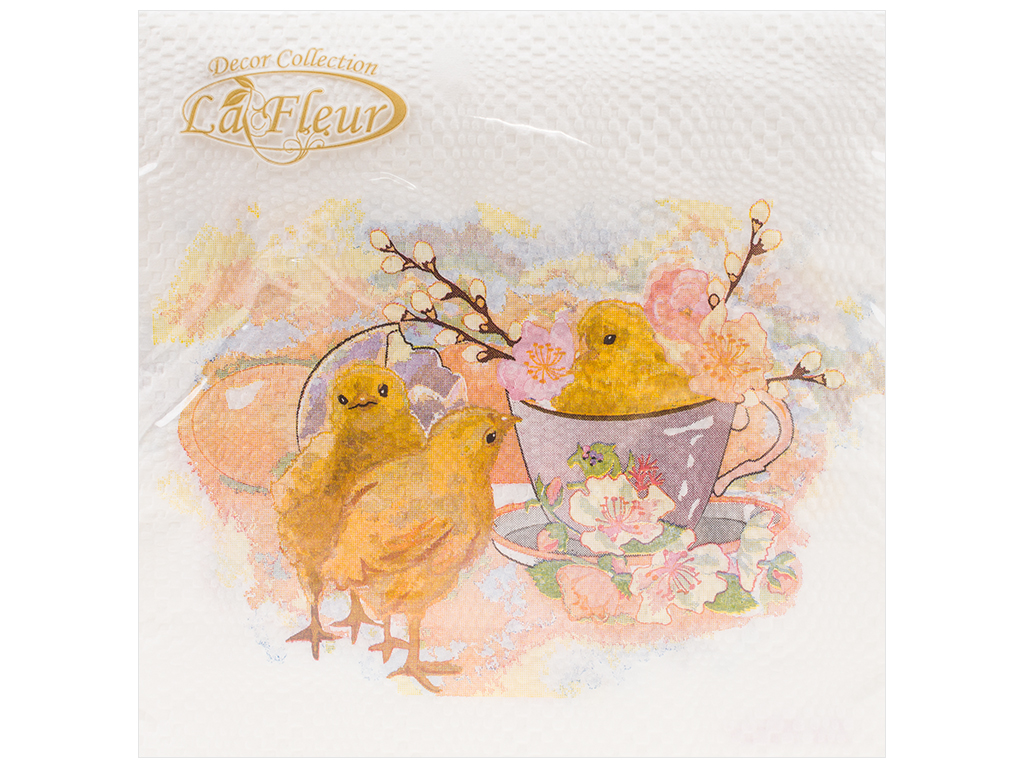 Салфетка La Fleur "Трио цыплят" 33х33см, 2 слоя, 20шт