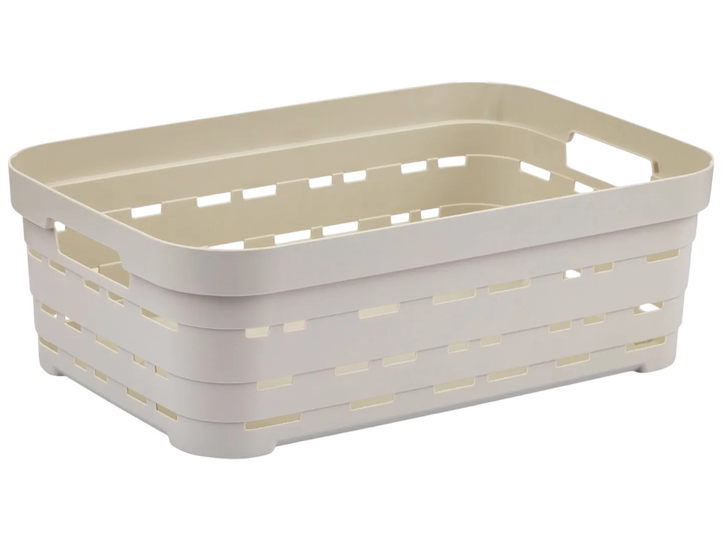 Кошик Idea Home Pyramid, прямокутний, пластик, 2,8л, 24×17,5×8см, колір бежевий