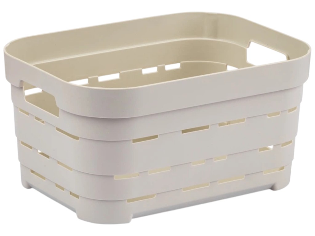 Кошик Idea Home Pyramid, прямокутний, пластик, 3,8л, 24×17,5×12см, колір бежевий