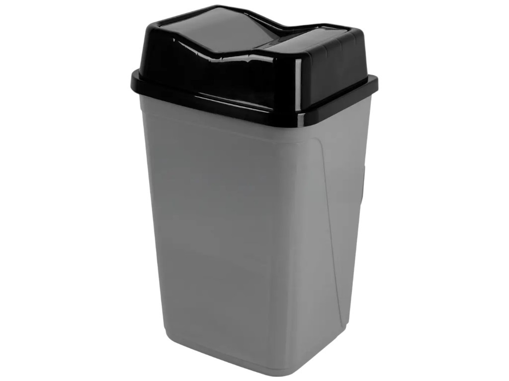 Корзина для мусора Violet House Бабочка, с крышкой, полипропилен, 50л, 38×58×85см, цвет металлик