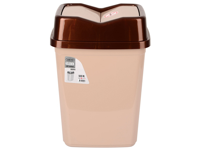 Контейнер для сміття Violet House 0094 Бабочка Cappuchino, з кришкою, 10л, 8694313000943