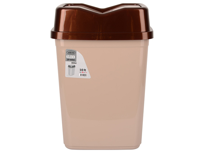 Контейнер для сміття Violet House 0094 Бабочка Cappuchino, з кришкою, 10л, 8694313000943
