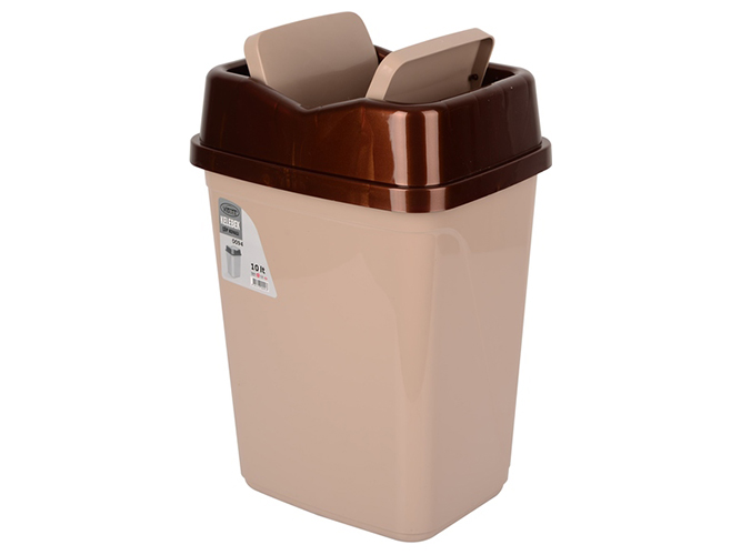 Контейнер для сміття Violet House 0094 Бабочка Cappuchino, з кришкою, 10л, 8694313000943
