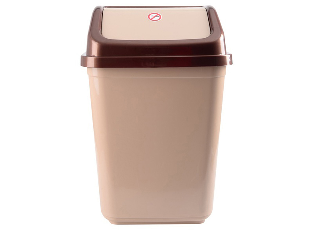 Кошик для сміття Violet house brown - cappuchino з кришкою, 20л 8690069245805