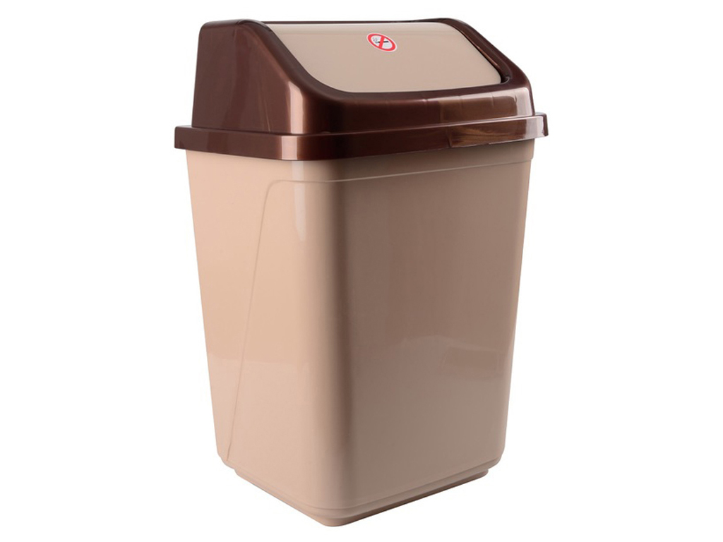 Кошик для сміття Violet house brown - cappuchino з кришкою, 20л 8690069245805