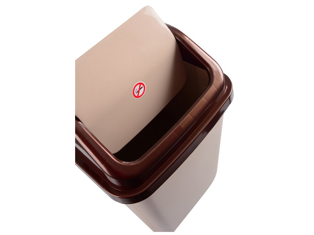 Кошик для сміття Violet house brown - cappuchino з кришкою, 20л 8690069245805