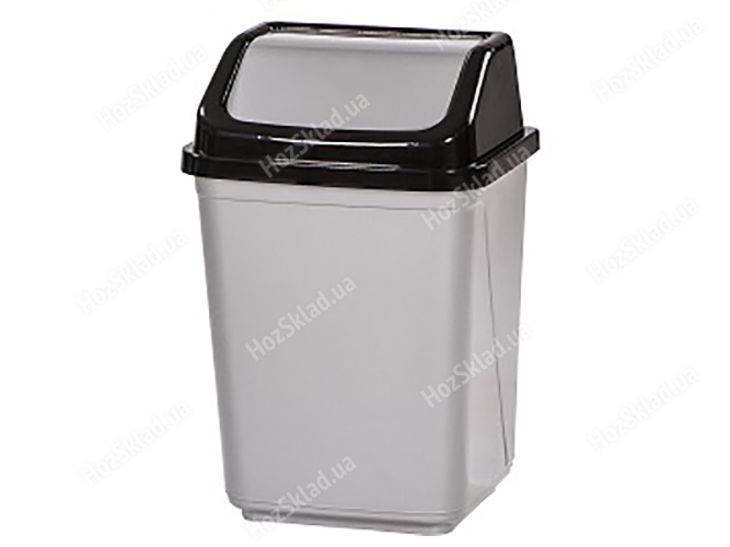 Контейнер для мусора Violet house Metalice Black с крышкой, 20л (цвет серый - черный) 8690068956313