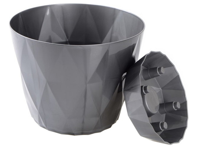 Горщик для квітів Violet House 0199 Prizma Grey, із внутрішнім зливом води, 3л, 8690069935621