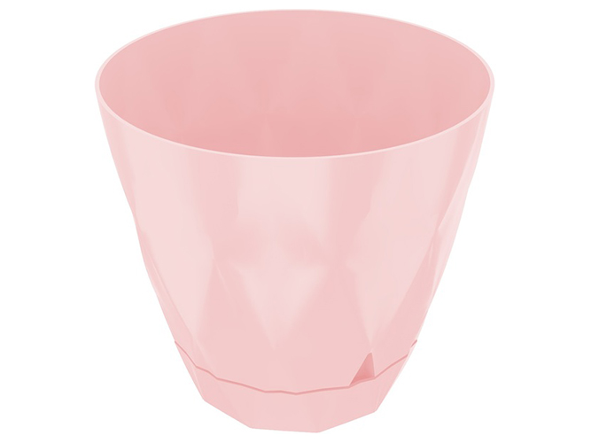 Горщик для квітів Violet House 0201 Prizma Pink, з внутрішнім зливом води, 7л, 8690069935683