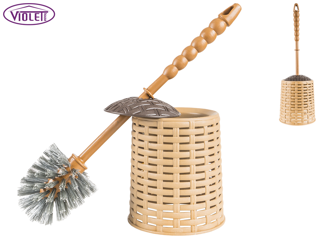 Йоржик туалетний з підставкою роттанг Violet House Cream 96988