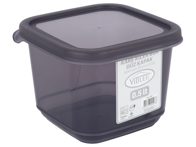 Контейнер пластиковый Violet House 0297 Transparent Black для сыпучих, 500мл, 8690068596441