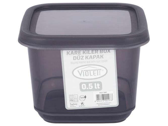 Контейнер пластиковый Violet House 0297 Transparent Black для сыпучих, 500мл, 8690068596441
