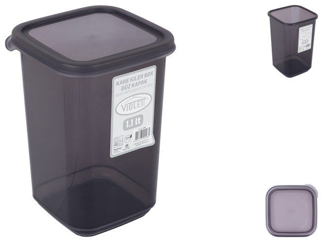 Контейнер для сыпучих Violet House Transparent Black, 1,1л, 8690068596434